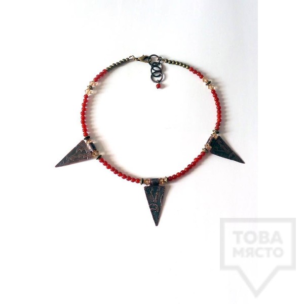 Дизайнерско колие Katano - кристални мъниста Сваровски