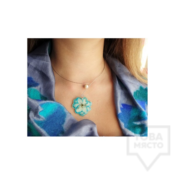 Дизайнерско колие MeganFlo - Жасмин и перли