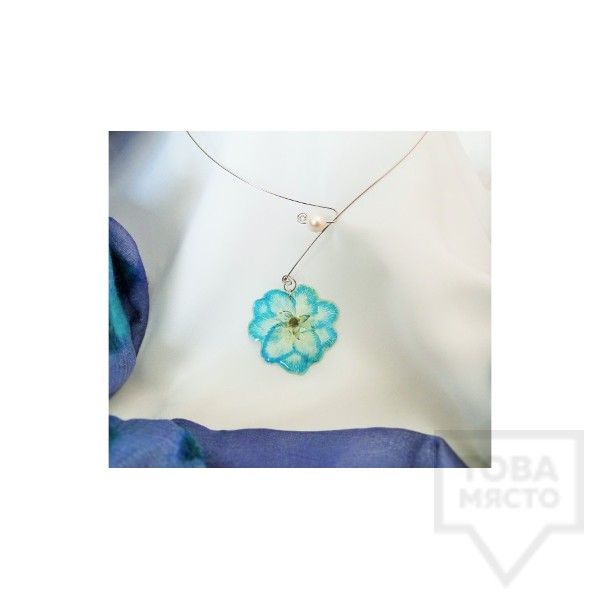 Дизайнерско колие MeganFlo - Жасмин и перли