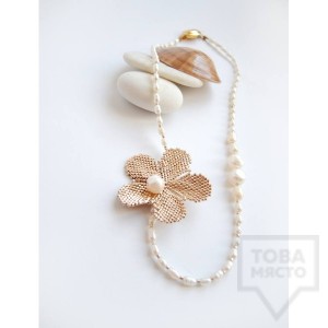 Дизайнерско колие Songe - естествени перли