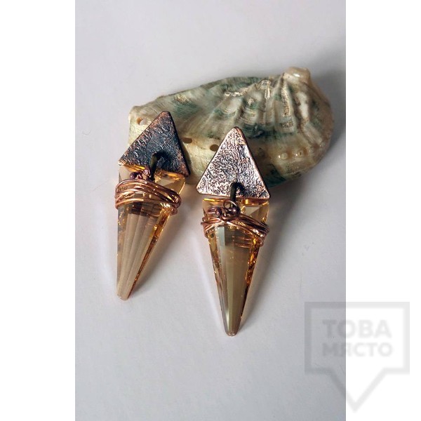 Дизайнерски обеци Katano - кристали Сваровски