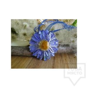 Дизайнерско колие MeganFlo - Синя астра