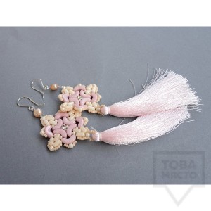 Обеци Songe - розови перли