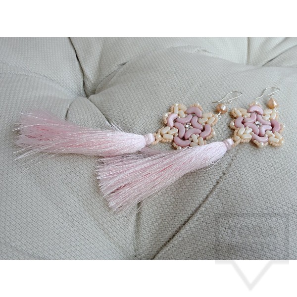 Обеци Songe - розови перли