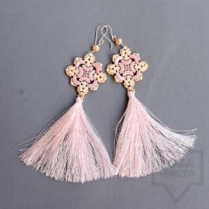 Обеци Songe - розови перли