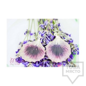 Ръчно изработени обеци Megan Flower - Листа от налба