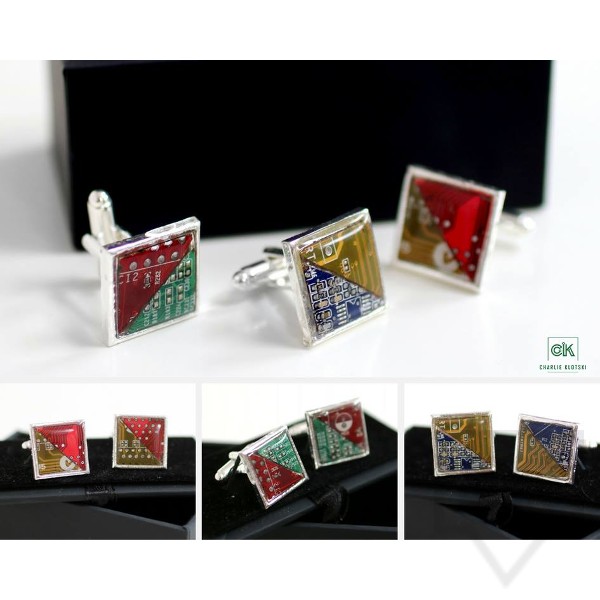 Ръчно изработени ръкавели Charlie Klotski - Квадрати