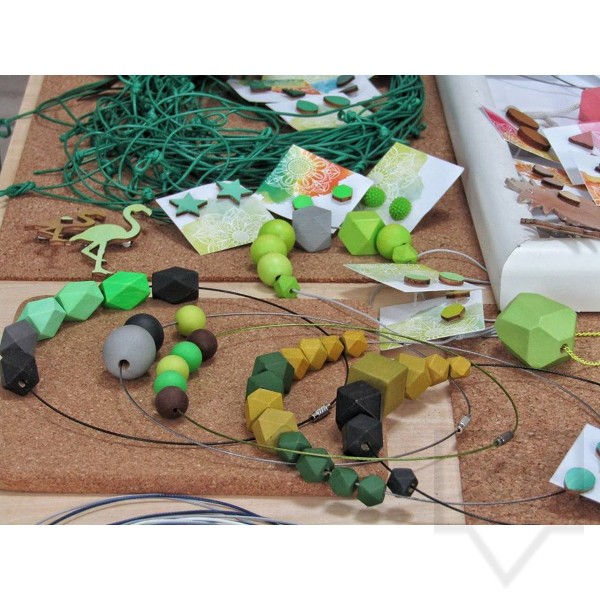 Ръчно изработено колие Lollipop - Дървени фигури