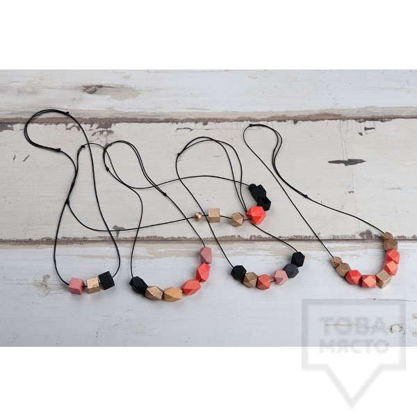 Ръчно изработено колие Lollipop - Дърво с верижка