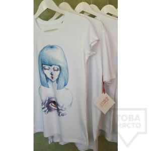 Ръчно рисувана тениска Dreams in Drawings - The Eye