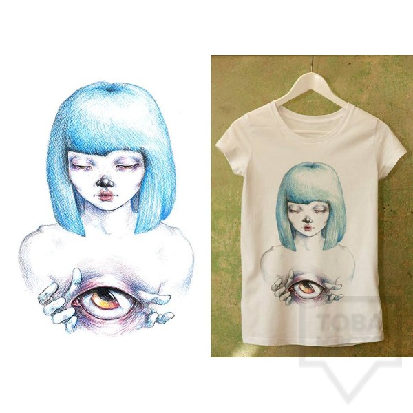 Ръчно рисувана тениска Dreams in Drawings - The Eye