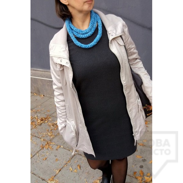 Колие от прежда Баба Мравка - Синьо въже