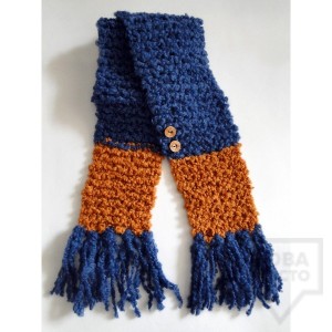 Зимен шал Moxxy - blue and ocher