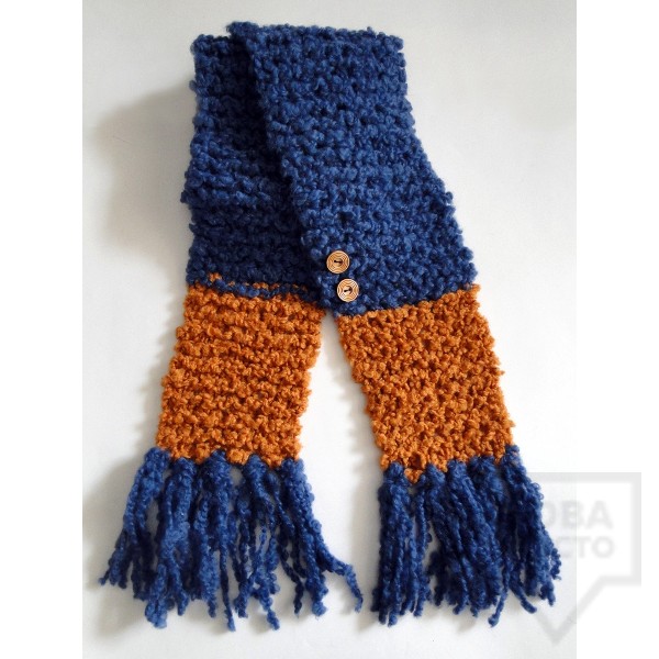 Зимен шал Moxxy - blue and ocher