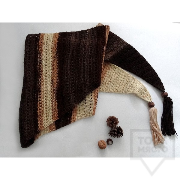 Зимен шал Moxxy - brown triangle