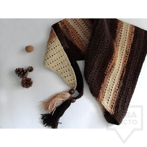 Зимен шал Moxxy - brown triangle