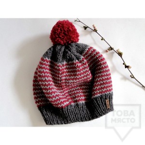 Зимна дамска шапка Moxxy - grey pink